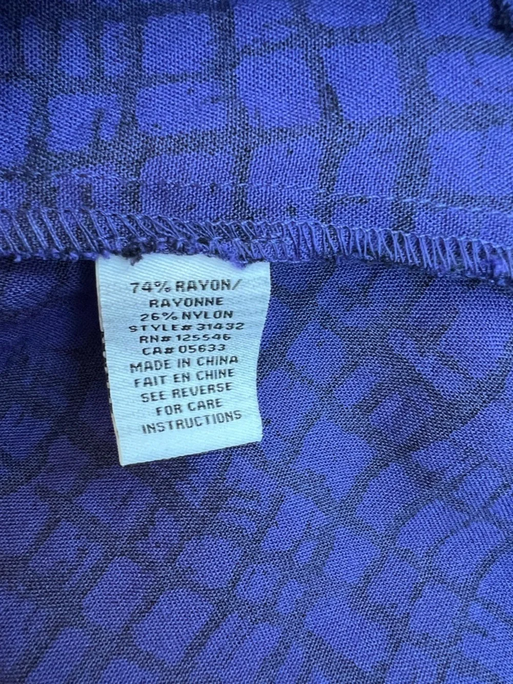 Small NWT Habitat Purple Print Top - Picture 4 of 4